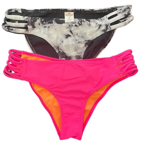 Hollister Swim Hollister Low Rise Bikini Bottom Black Tie Dye